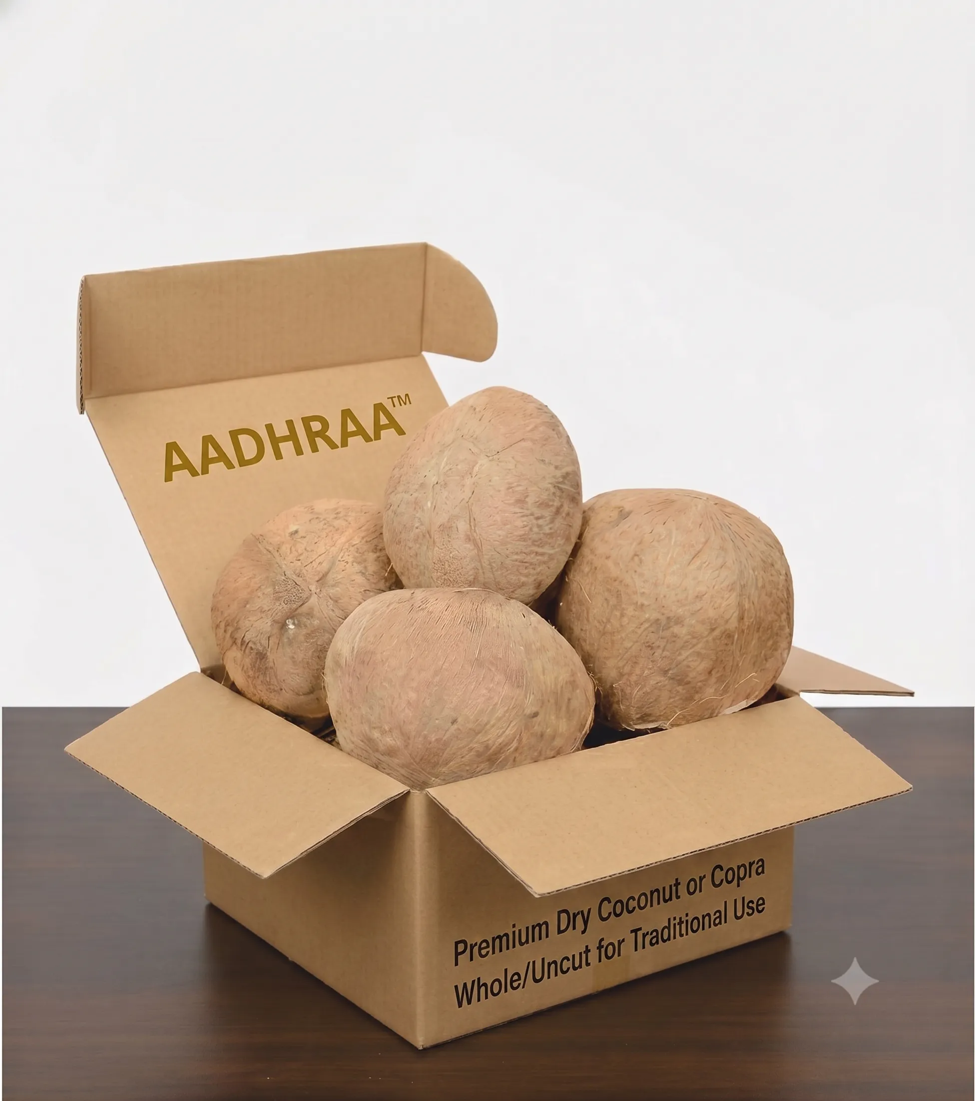Dry Coconut or Copra Whole/Uncut for Traditional Use | Kopra, Kuridi, Kobbari, Nariyal ( 1.5 Kg)