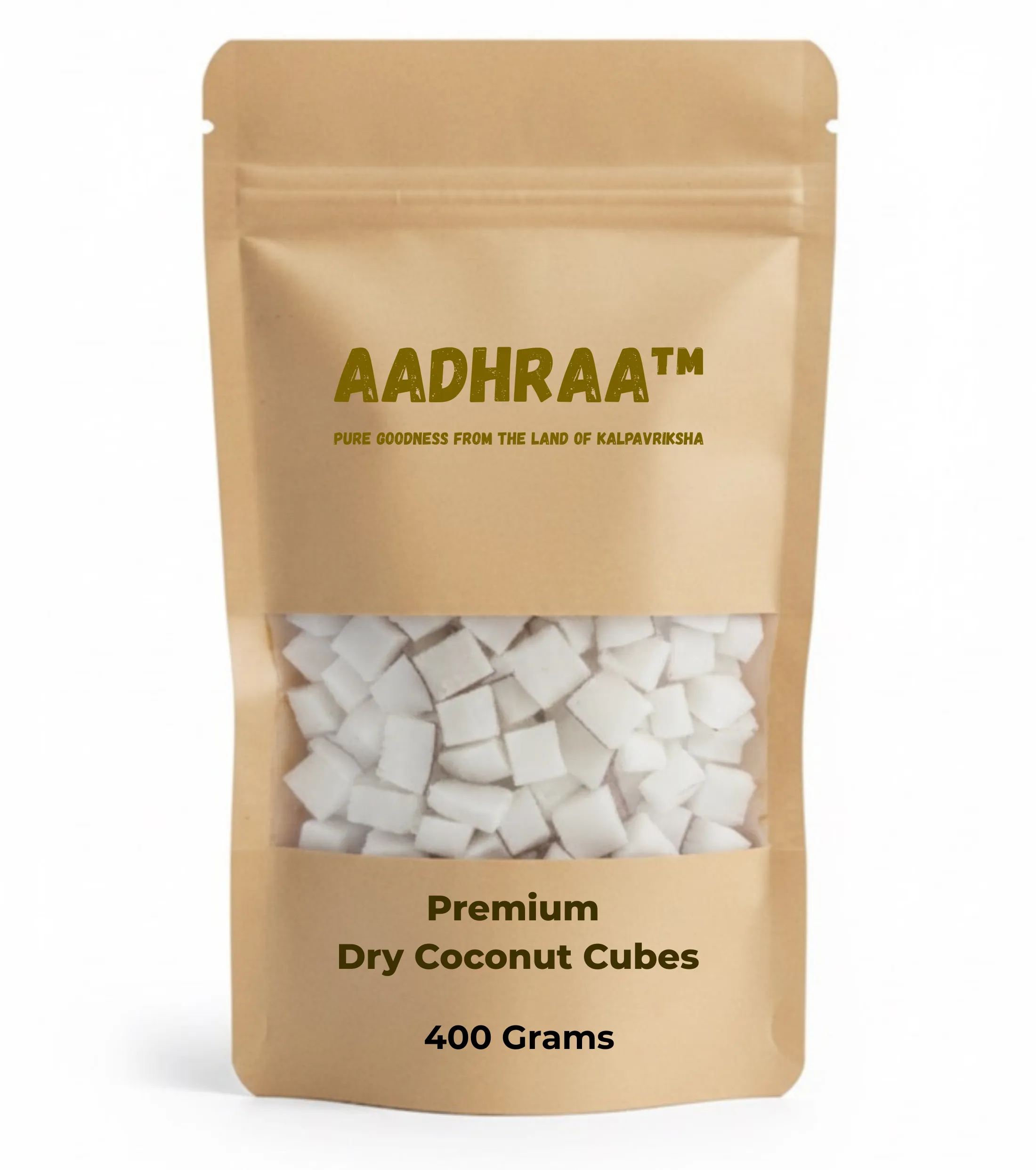 AADHRAA Premium Tiptur Dry Coconut or Copra Cubes | Naturally Sun-Dried Copra Pieces | Kobbari, Khopra, Kuridi, Sukha Nariyal | Pooja/Festival like Sankranti or Pongal and Cooking Use and Healthy Snack (300 g)